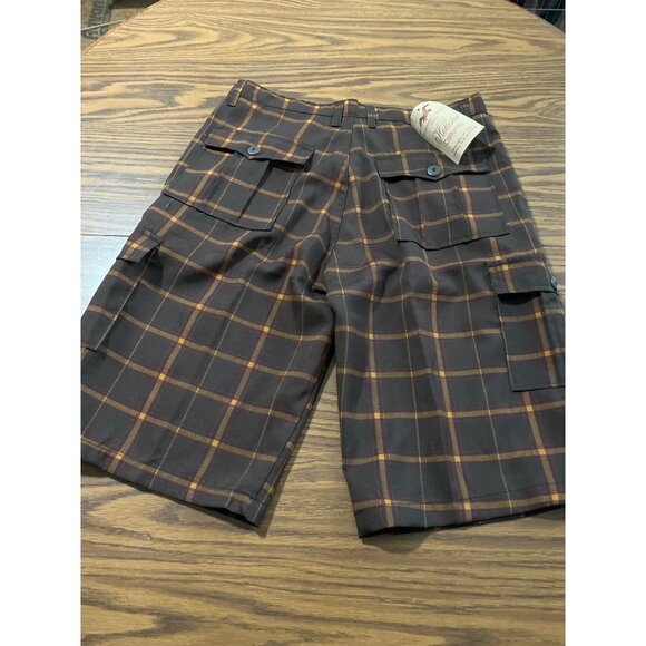 Converse Allstar brown plaid zip and button front walking shorts size 34 - Picture 2 of 7